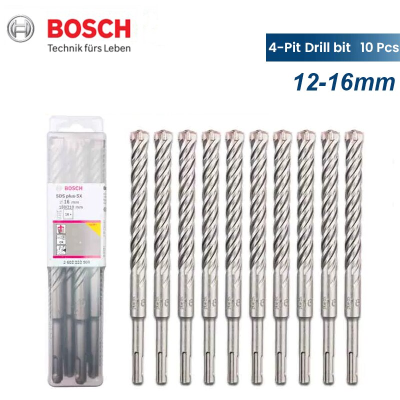 Bosch SDS Plus Hammer Drill Bit Sets 10pcs for Masonry Concrete
