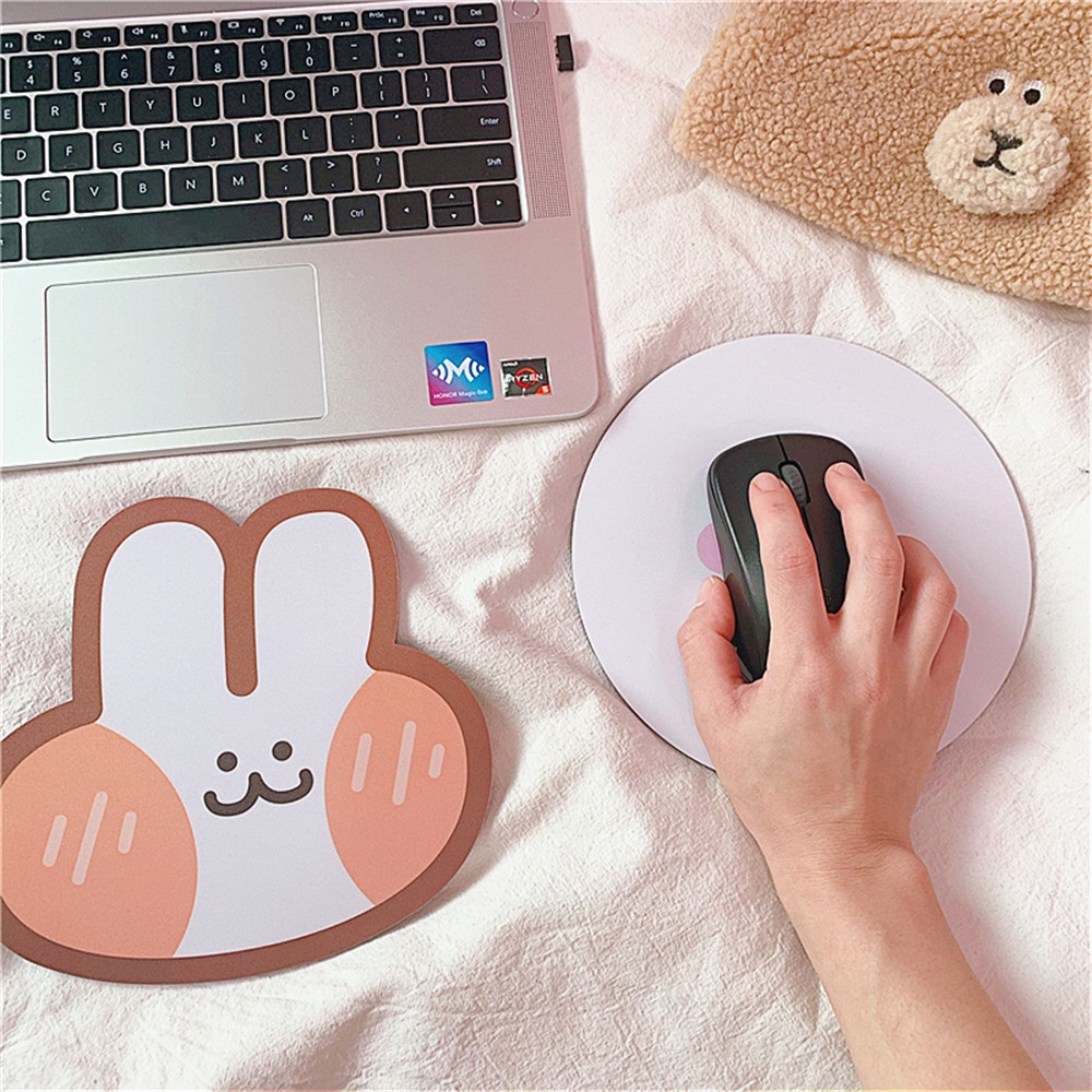 Mouse Pad, Premium Small Round Mousepad Cute Rabbit Rubber Mouse Mat ...
