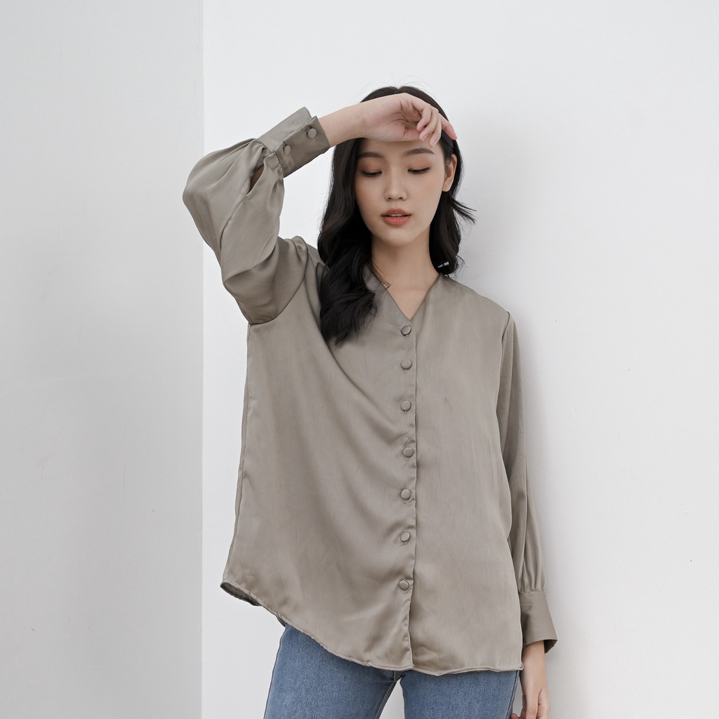 Savnion - Celia satin blouse - Gambar 3