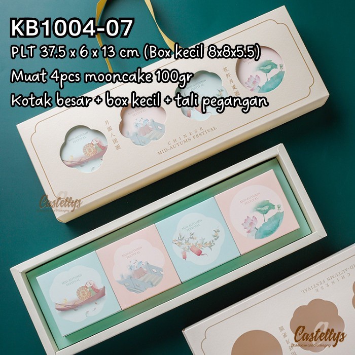 KB1004-07 5 SET Mooncake Box 100gr + Small Mooncake Box Pia | Shopee ...