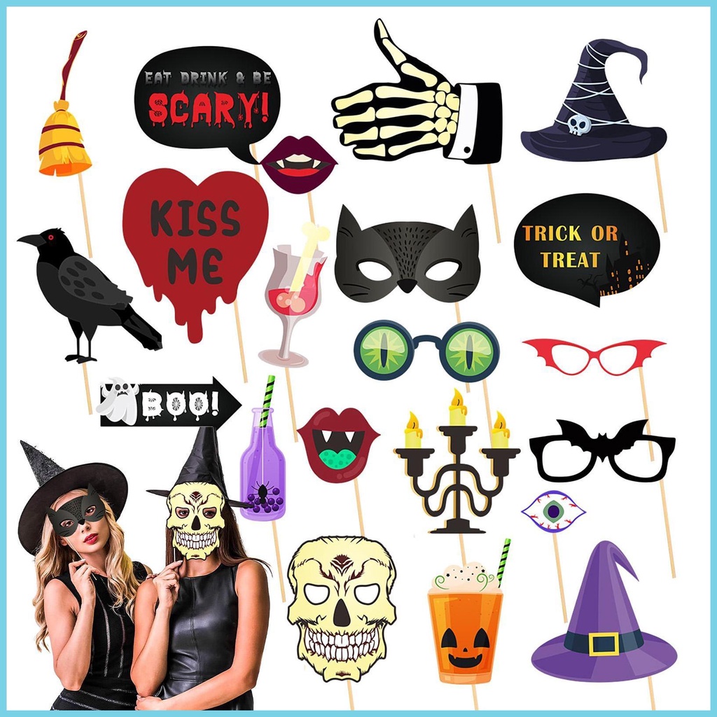 Halloween Photo Booth Props Halloween Selfies Props Booth Fancy Decor ...