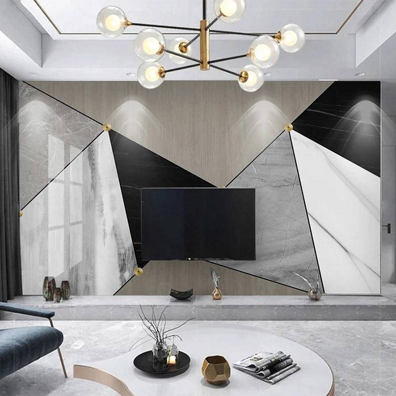 Modern Geometric Marble Abstract Wall Paper TV Sofa Bedroom Background Wall Decor Wallpapers