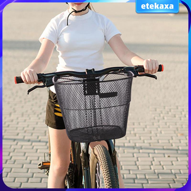 Rear Bike Basket Large Capacity Metal Wire Basket Waterproof Rainproof  Cover