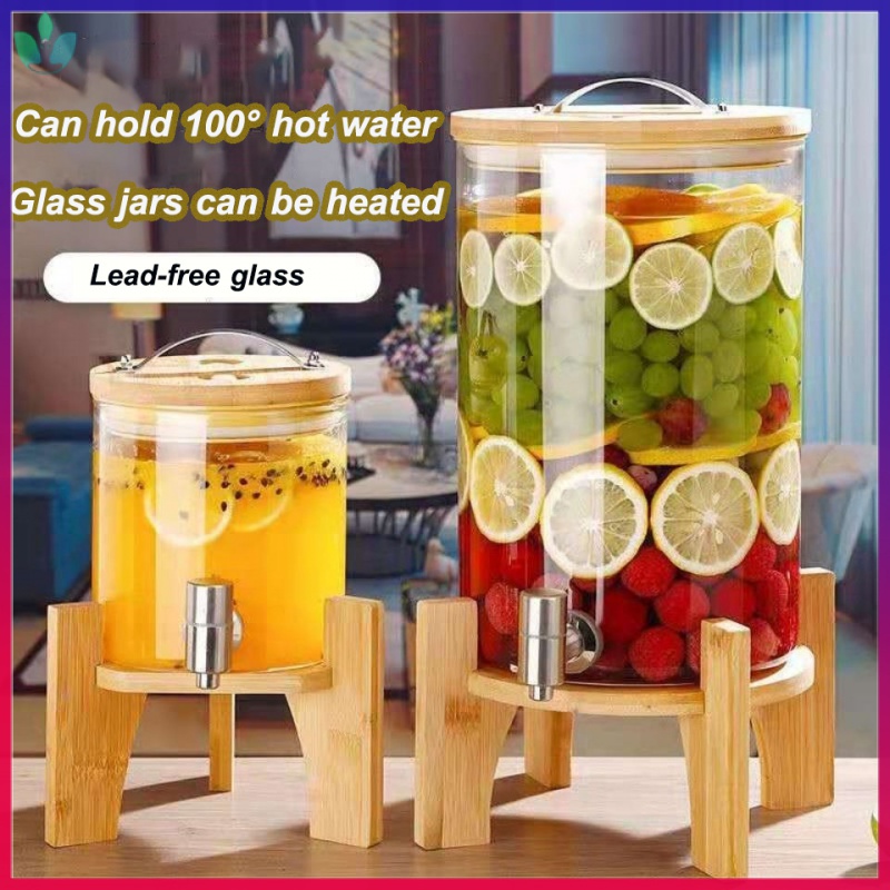 Plastic Drink Dispenser with Spigot for Fridge, 3.9L(1 Gallon) Cold Kettle  with Faucet in Refrigerator, Clear Beverage Dispenser for Fridge and Fruit  Infuser for Kitchen Home Party Bar Wedding