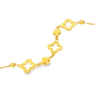 Top Cash Jewellery 916 Gold Triple Clover Design Bracelet