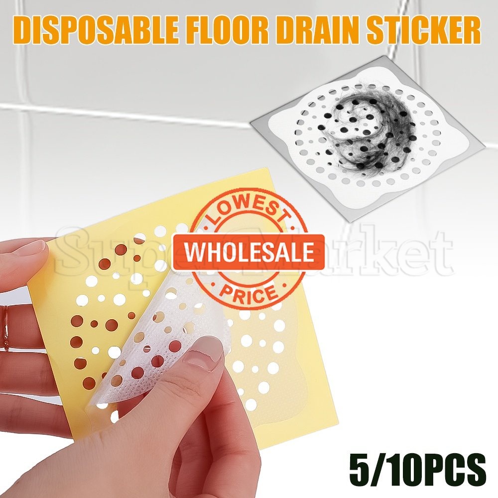 [ Wholesale Prices ]5/10 Pcs Disposable Floor Drain Sticker Sink Filter Stickers Floor Drain