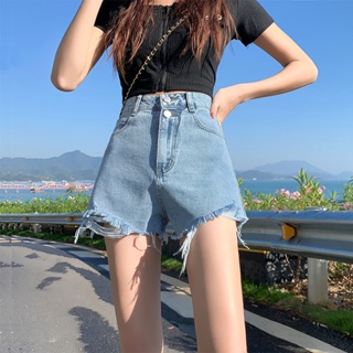 Slimming Loose Wide Leg Denim Shorts Women's High Waist Summer