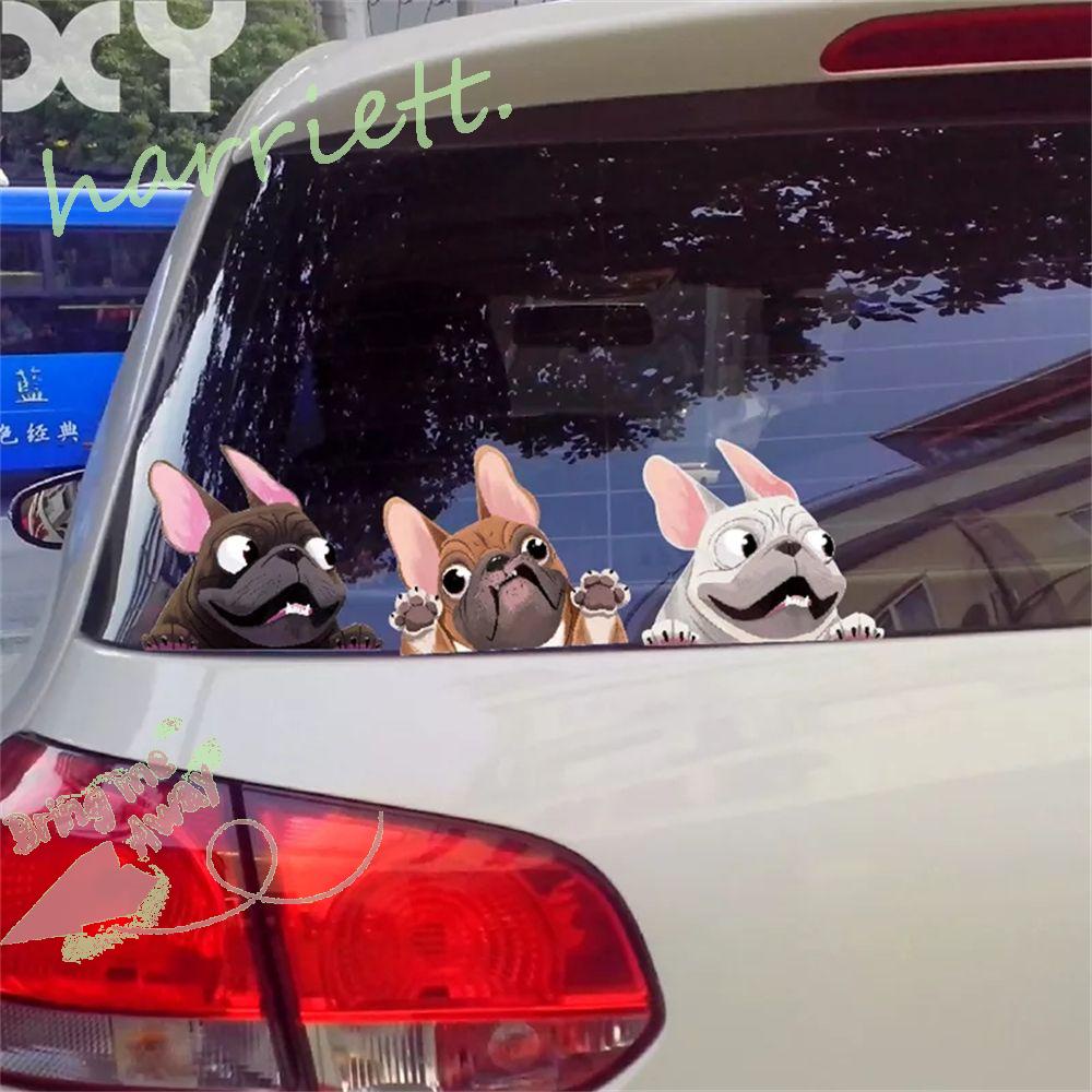 HARRIETT Bulldog Sticker Waterproof Exterior Accessories Decals Stickers Car Styling Auto Decorate Decal Car Body Stickers Car Stickers