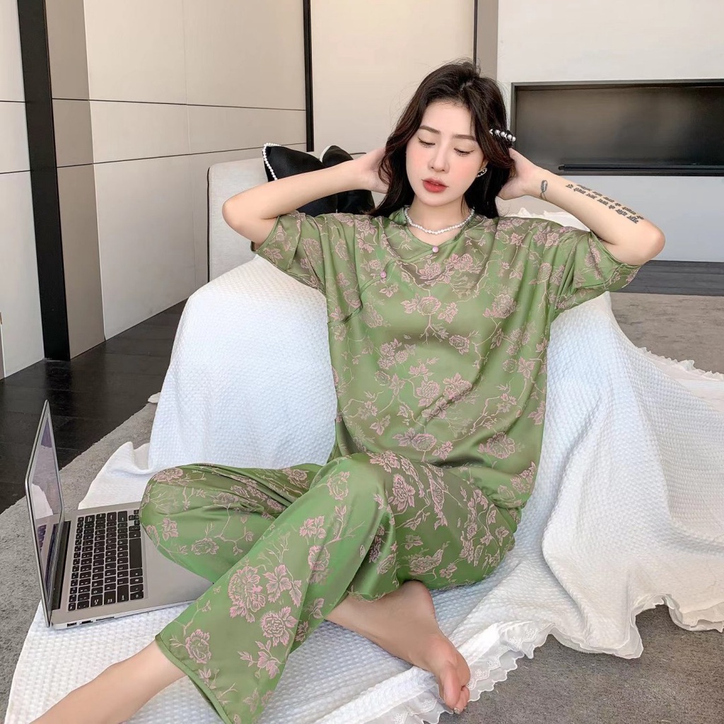 Sexy Sleeping Shirt Pajamas Women's Sleepwear Summer Ice Silk Thin