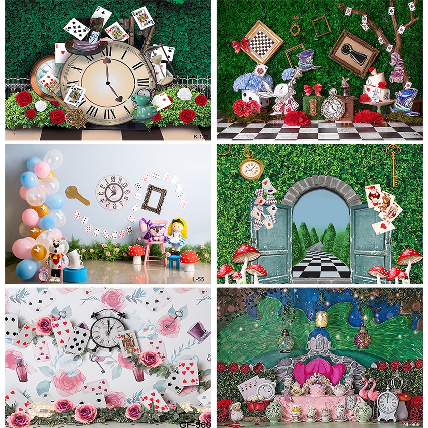 Princess One Birthday Cake Smash Backdrop Alice In Wonderland Tea Party ...