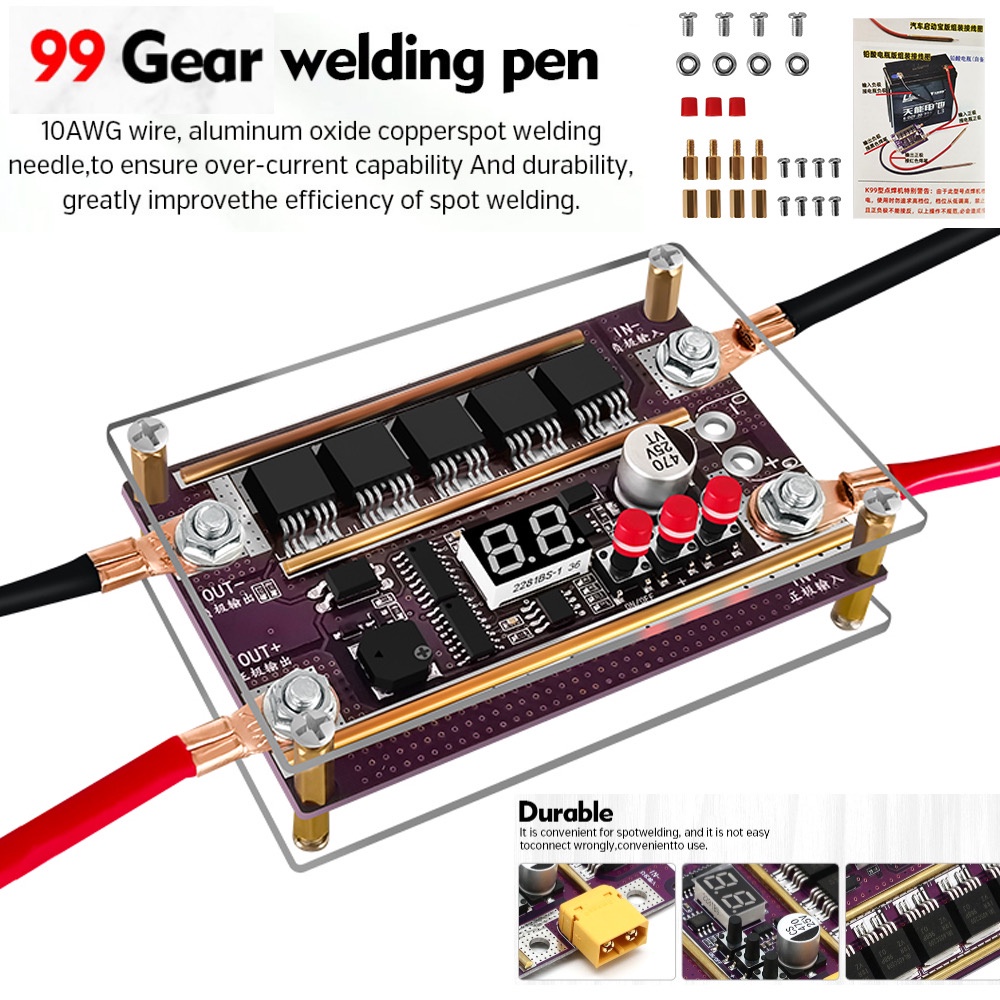 【Box】Spot Welder DIY Kit 99 Gears of Power Adjustable Spots Welding