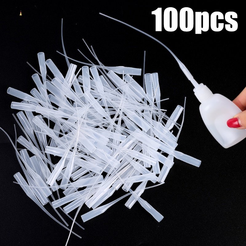 100Pcs 7/12cm Practical 401/502 Glue MicroTips Plastic Tube Extender