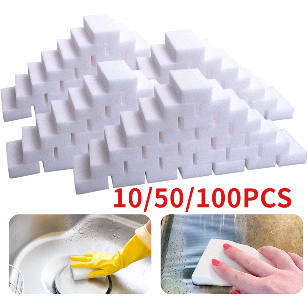 Melamine Sponge, 50/100Pack Magic Sponge Eraser, Melamine Foam Bulk Sponge Sheets, Bathroom Oven