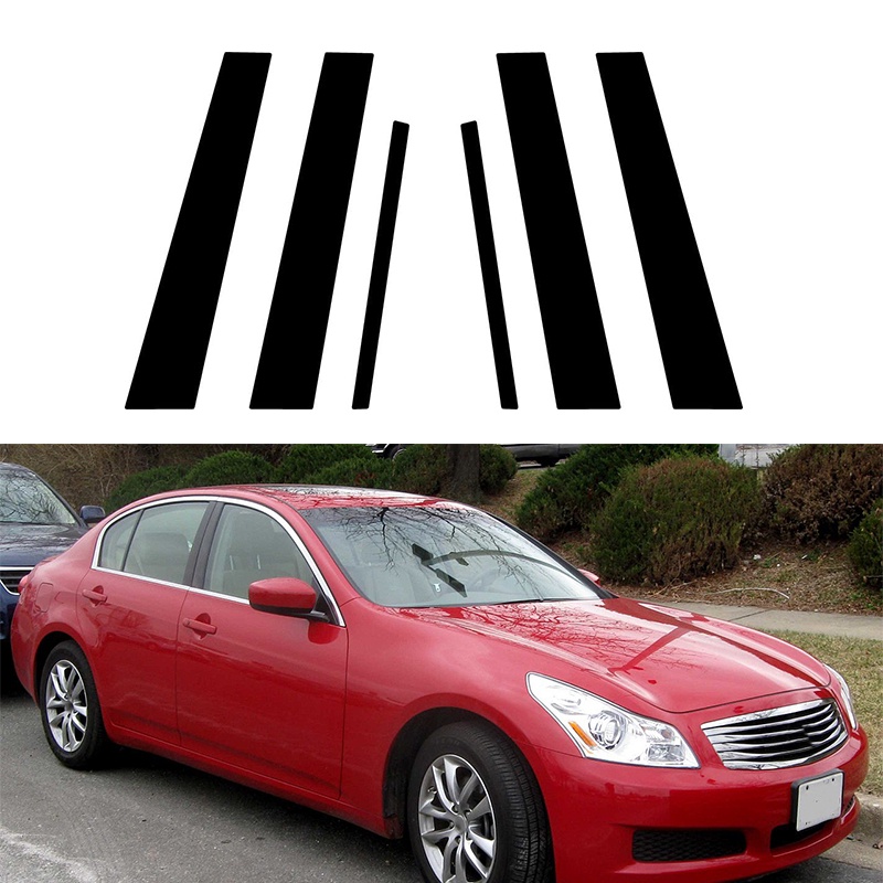 {Car sticker} Door Side Window Pillar Post Trim Decor Decal Fit For