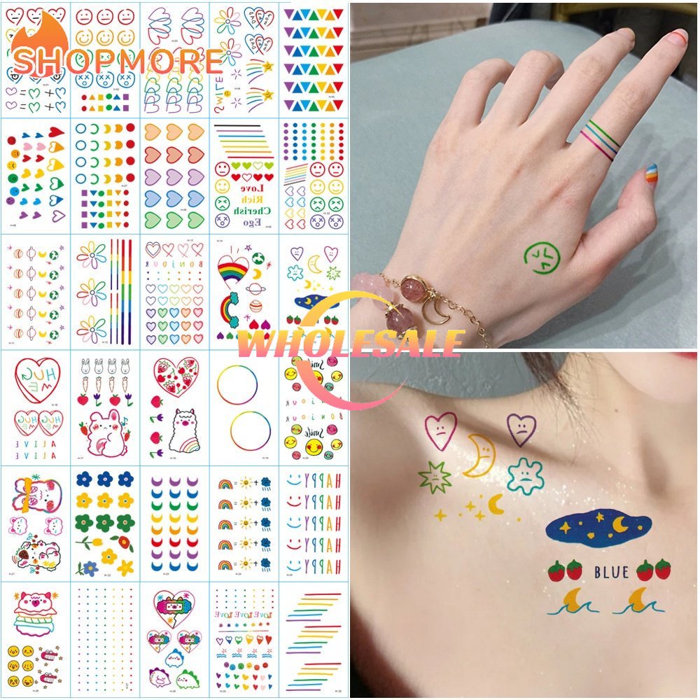[Wholesale Price] Cute Cartoon Lasting Waterproof Tattoo/ Simple Line ...