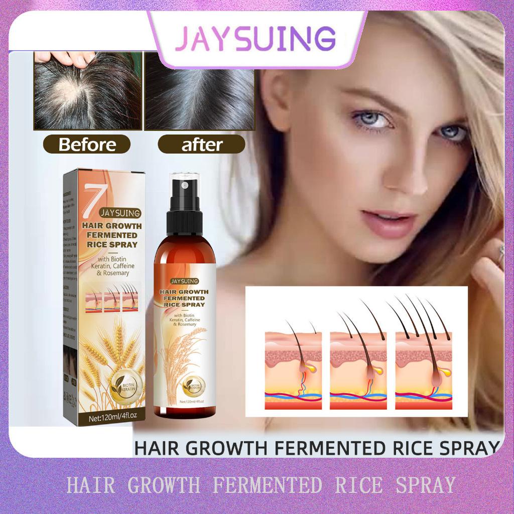 Jaysuing 120ml Hair Growth Fermented Rice Spray Serum For Thinning Hair And Hair Loss Anti Hair