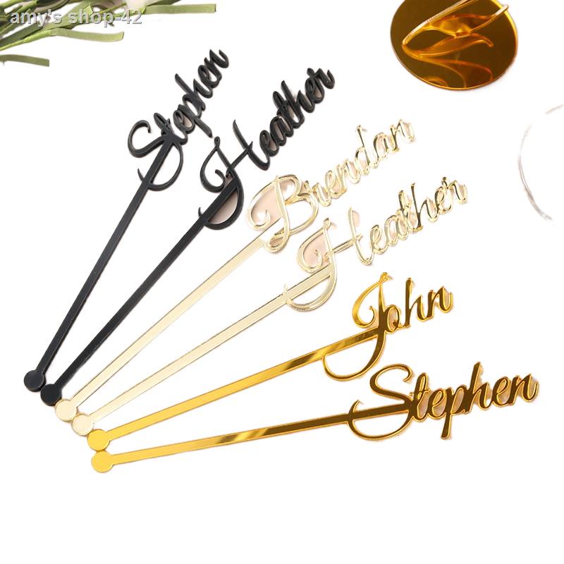 new Personalized swizzle sticks table centerpiece Party picks Name