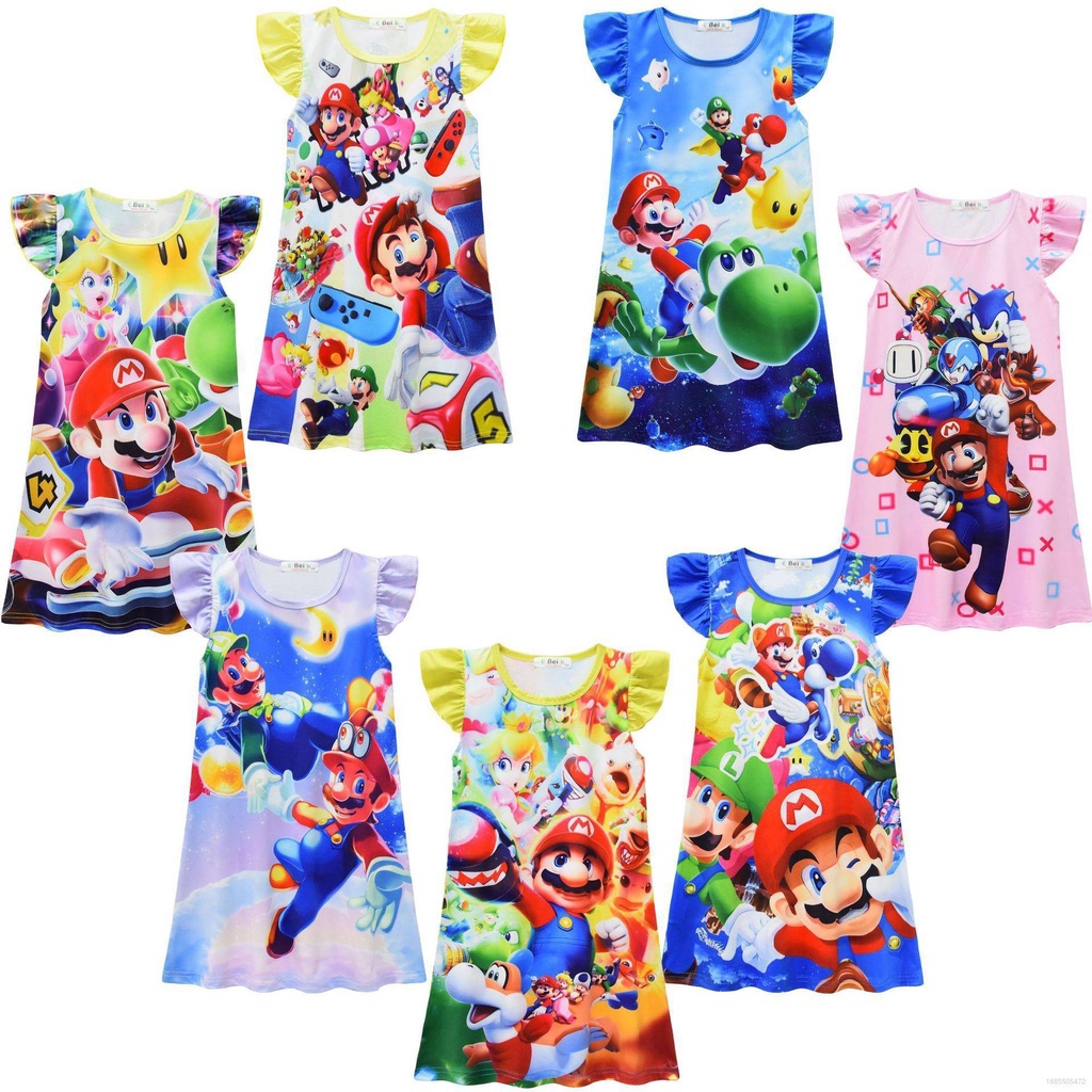 NS3 2023 Super Mario Bros dress Peach Princess cosplay colth for kids ...