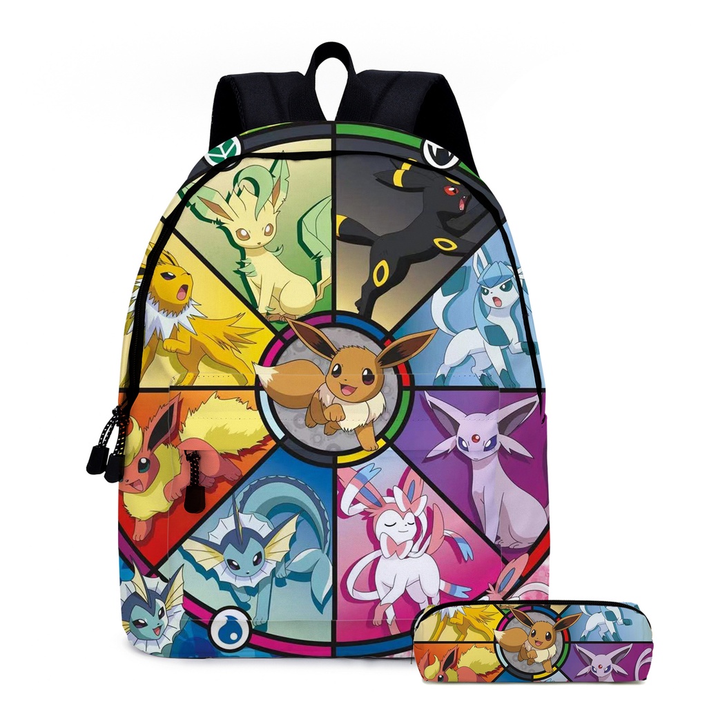 Pokemon Pikachu Eevee Vaporeon Bag Kids School Bag Cartoon Anime ...