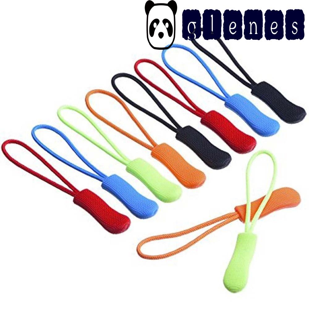 GLENES 10Pcs Zipper Ropes Tent Colorful Suitcase Clothing Zip Fixer ...