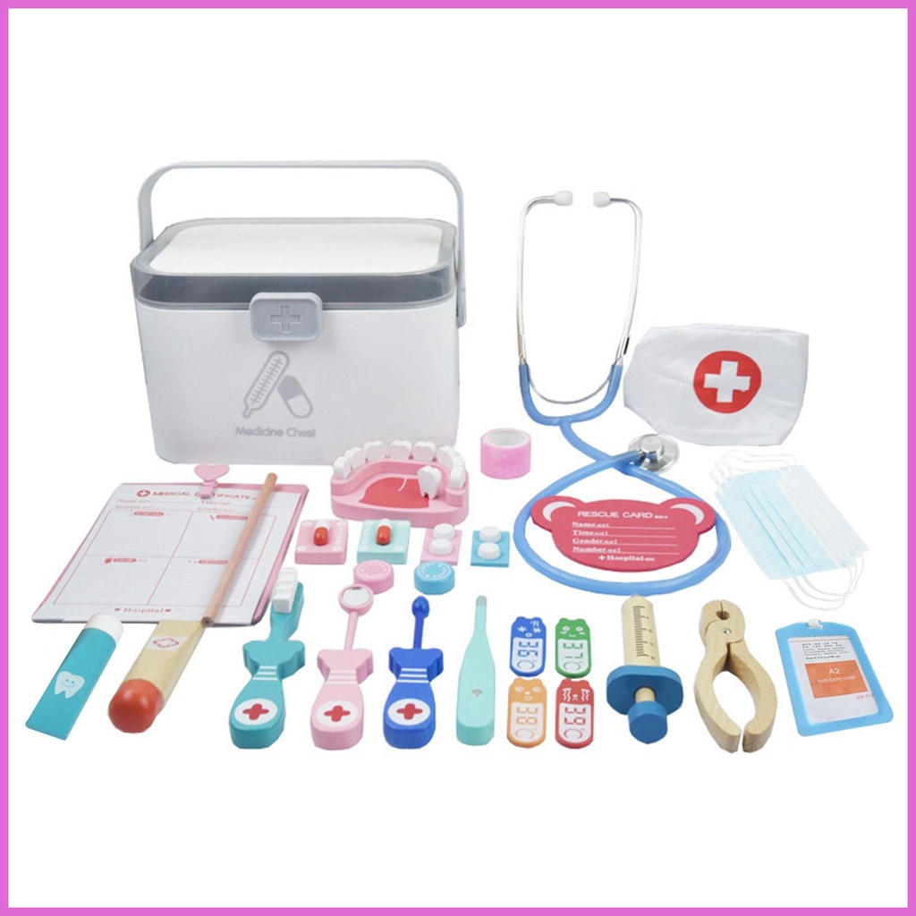 25 Pcs Doctor Kit for Kids Educational Doctor Toys with Stethoscope and