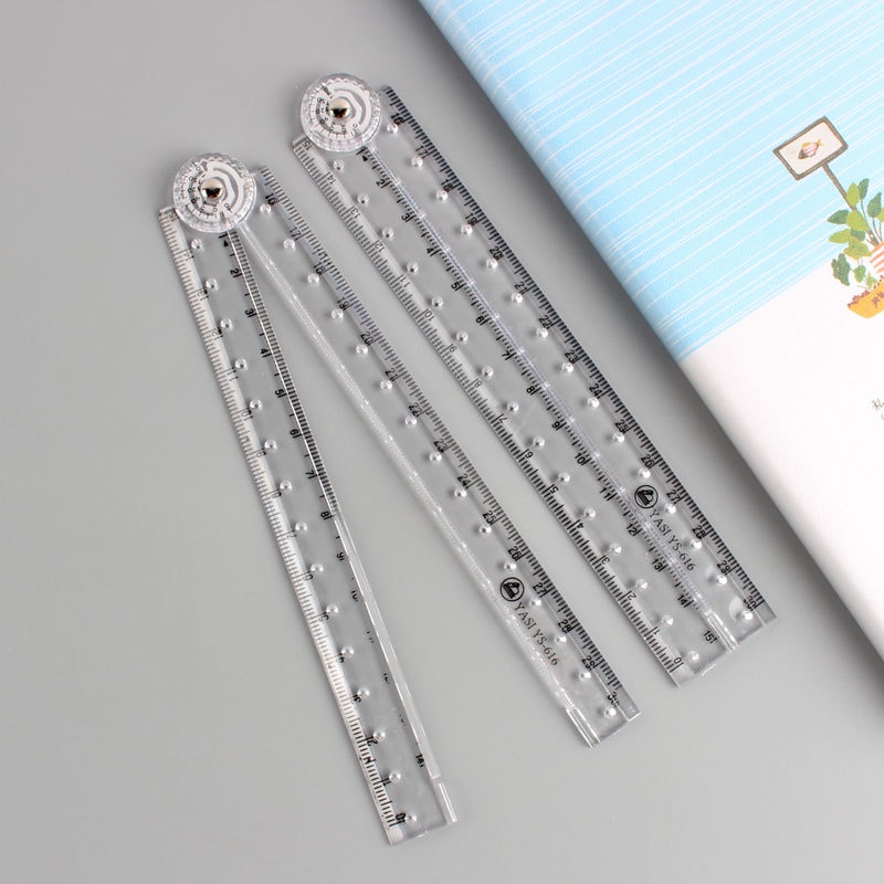 Creative Acrylic Transparent Folding Ruler Ruler Simple Plastic Scale ...