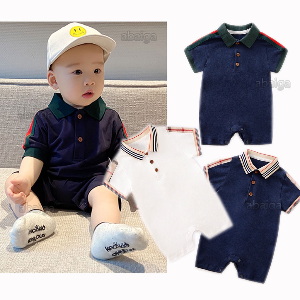 Baby Clothes Newborn Gentleman Short Sleeve Polo Bodysuit Romper for