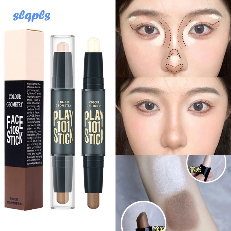 Bronzer Contour Highlighter Contour Stick Double Head Dual Use Nose Shadow Concealer Shadow 6599