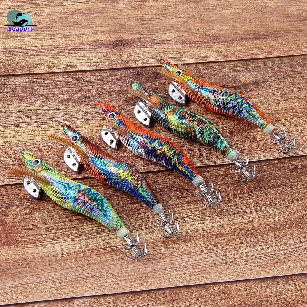 Japanese Fishing Squid Jig Lure, Luminous Wood Egi Shrimp Octopus ...