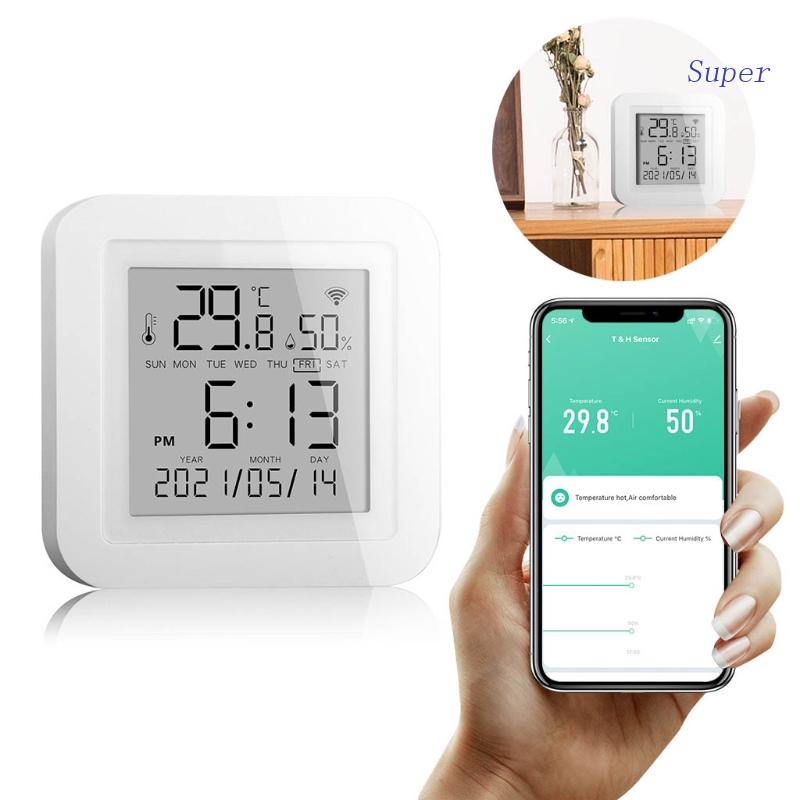 Super WIFI Temperature And Humidity Sensor Indoor Hygrometer  with LCD