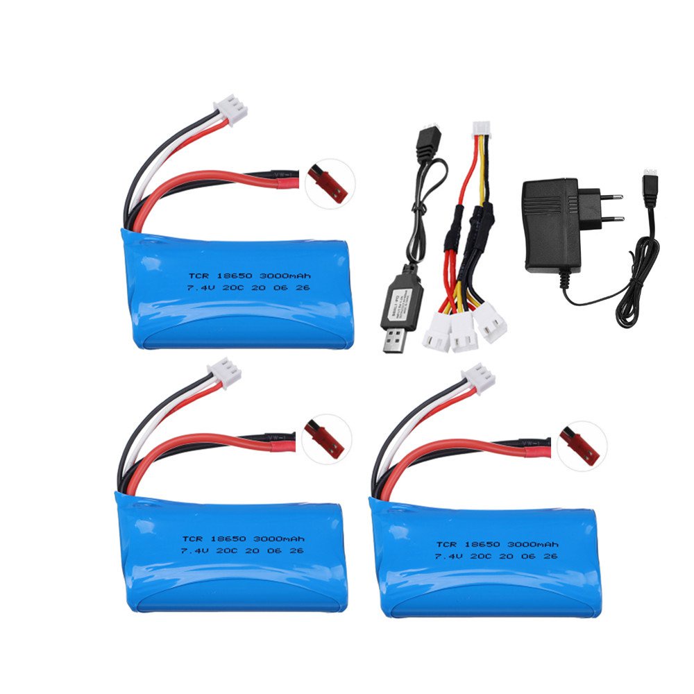 7.4V 3000mAh 18650 Baery and Charger for remote control helicopter Car