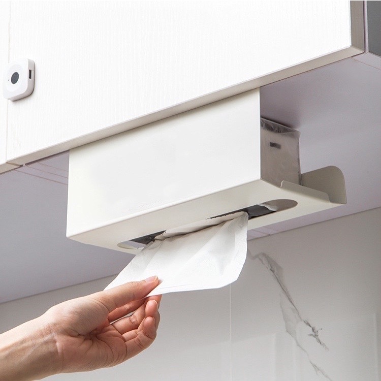 PunchFree Paper Towel Hanging Rack Door Iron Tissue Holder