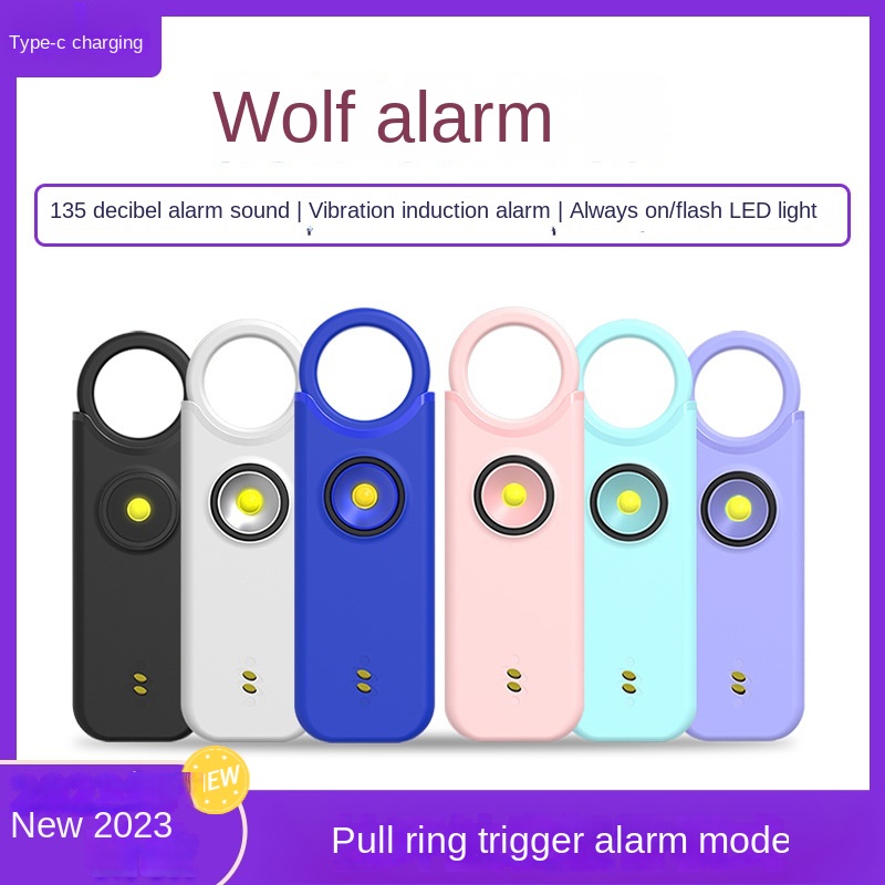 New AntiPervert Alarm 135 DB VibrationSensing Alarm Charging Flash Personal Alarm Shopee