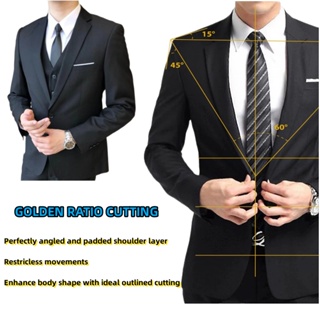 Men's Blazer Formal Business Outerwear Casual Jacket Korean Office Suit ...