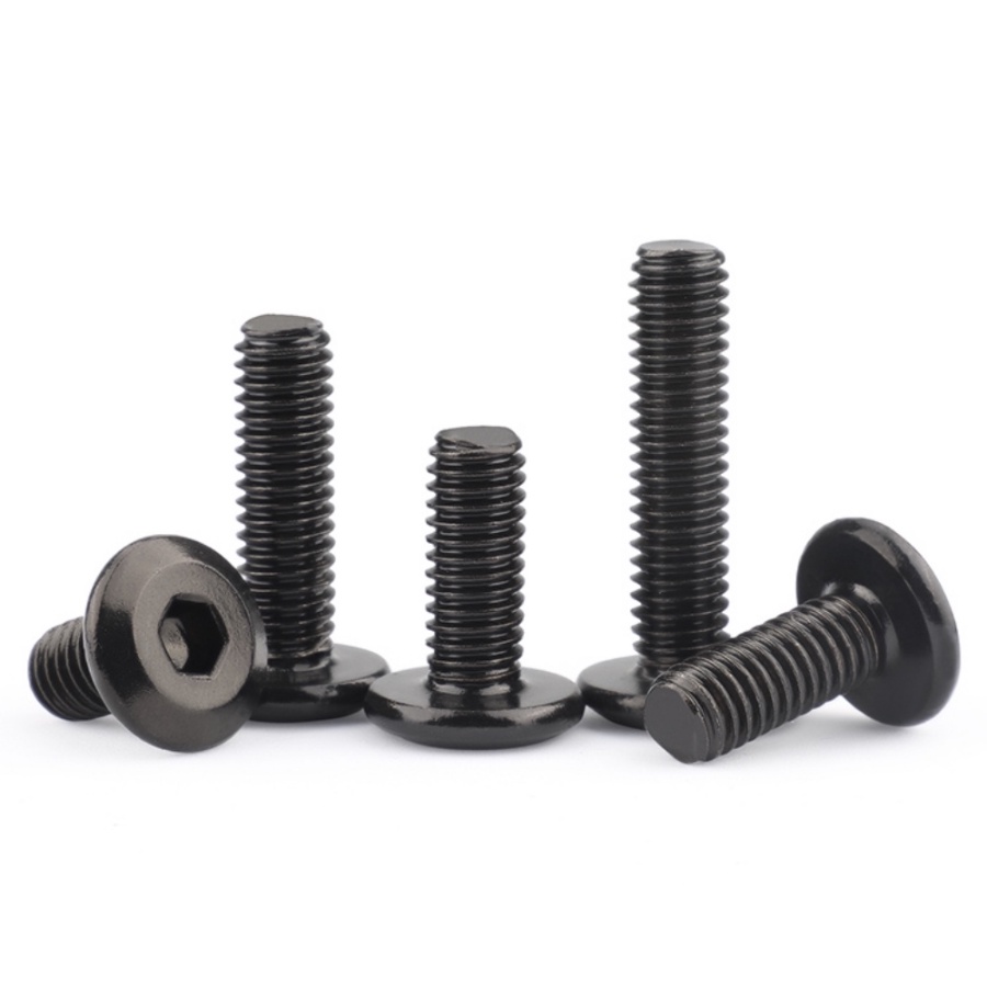 [Quick Shipment] Black Stainless Steel Chamfered Hexagon Socket Screw Flat Beveled Edge