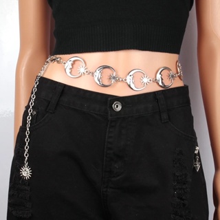 Punk Moon Star Buckle Belt Design Cross Metal Vintage Gothic Men