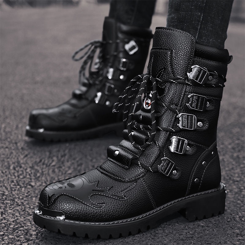 Mens black hi top on sale boots