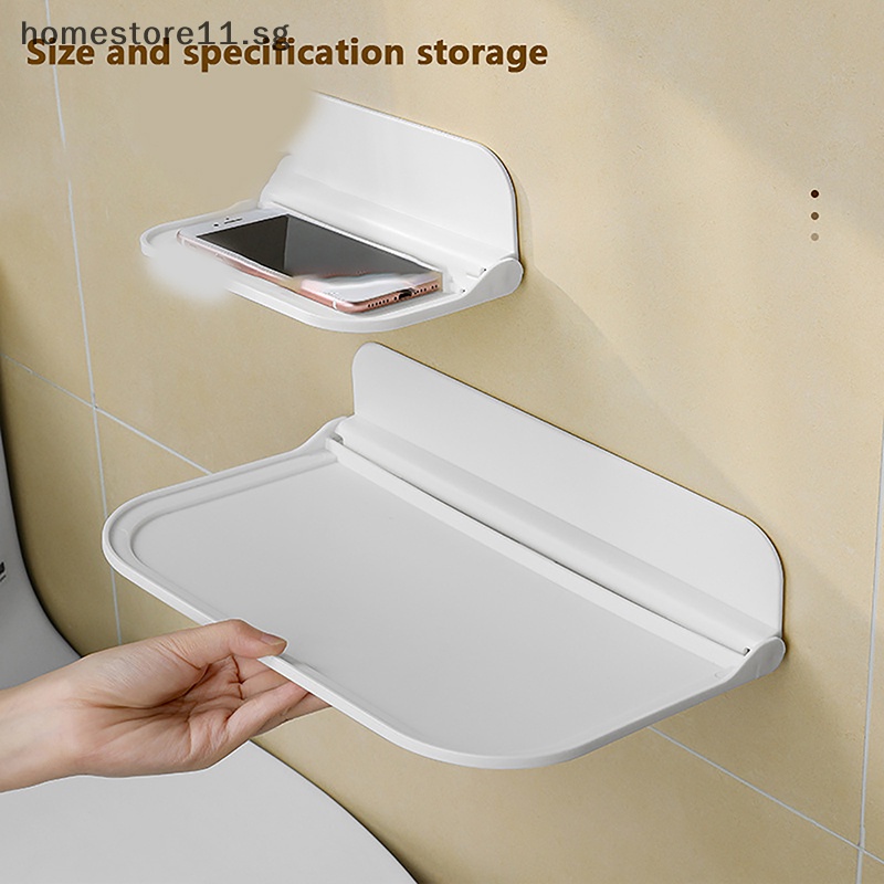 Homestore Foldable Wall Shelf PunchFree Wallmounted Plastic Floag