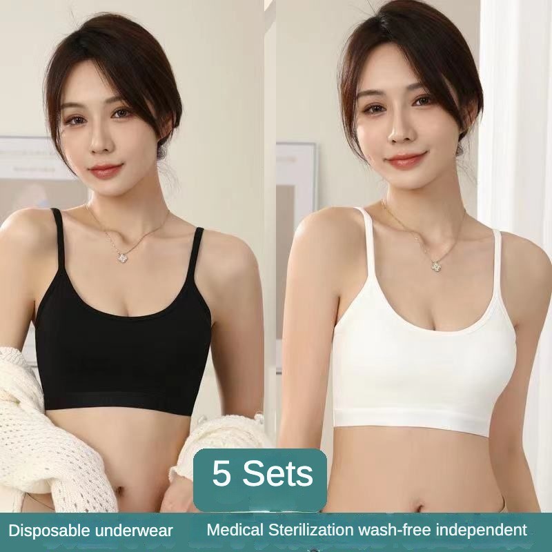 Cheap Wireless Disposable Bras with Chest Pad Disposable Underwear for  Women Disposable Bralette Travel