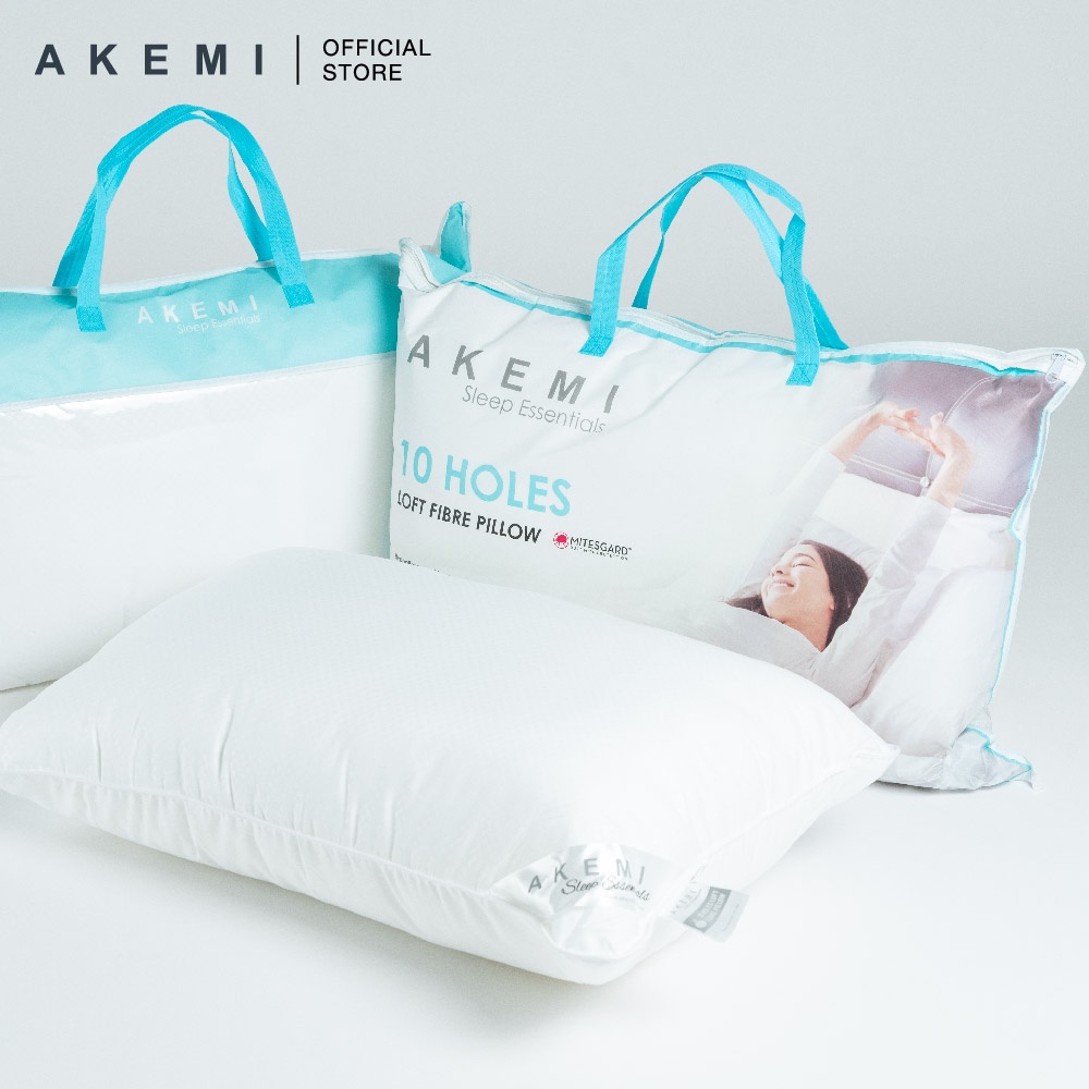 AKEMI Sleep Essentials 10 Holes Loft Fibre Pillow Shopee Singapore