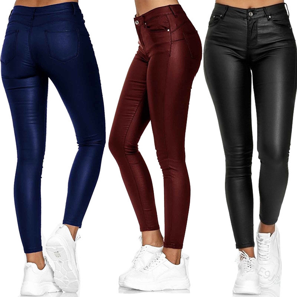 Pu hot sale skinny jeans