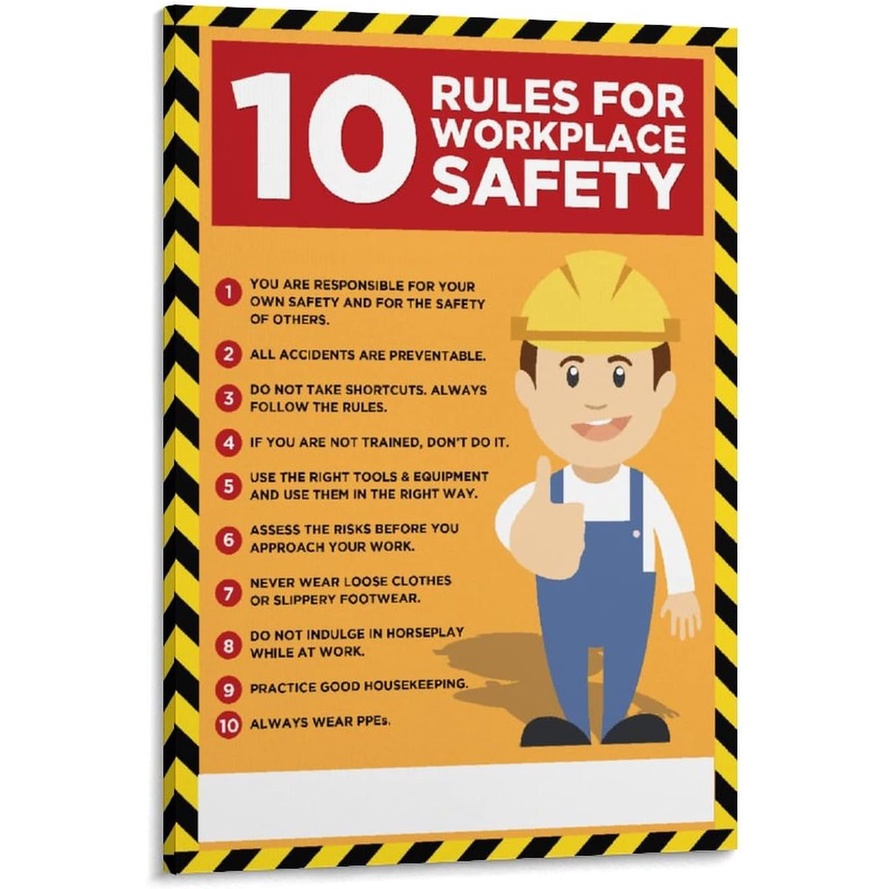 Safety Rules Factory Safety Posters 10 Rules For Workplace Safety ...