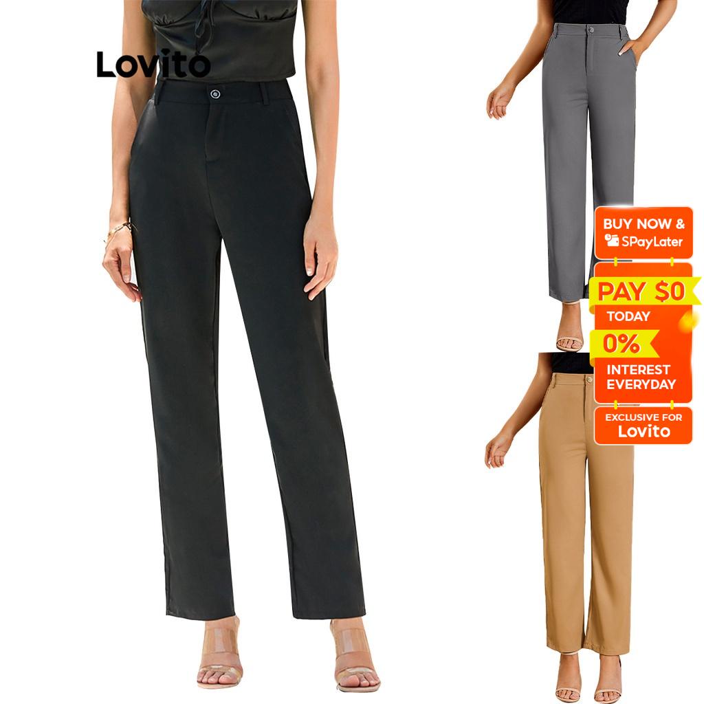 High Waist Straight Leg Pants