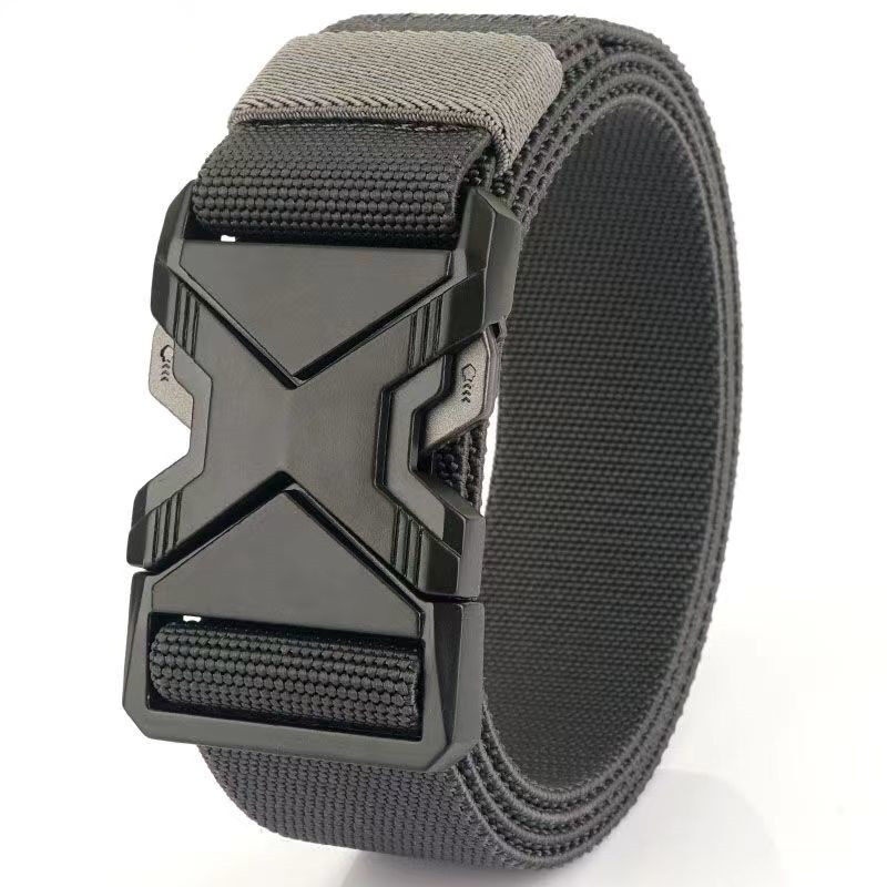 Men Belt Strength Elastic Fiber Belt Metal Buckle Sports Belt ...