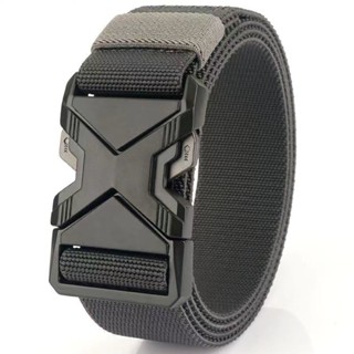 Men Belt Strength Elastic Fiber Belt Metal Buckle Sports Belt