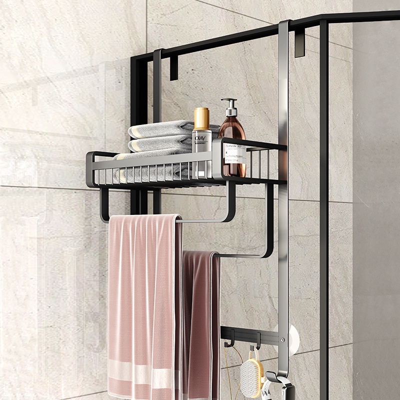 Bathroom Storage Rack Wall-Mounted Type Hanging Behind Door Shelf ...
