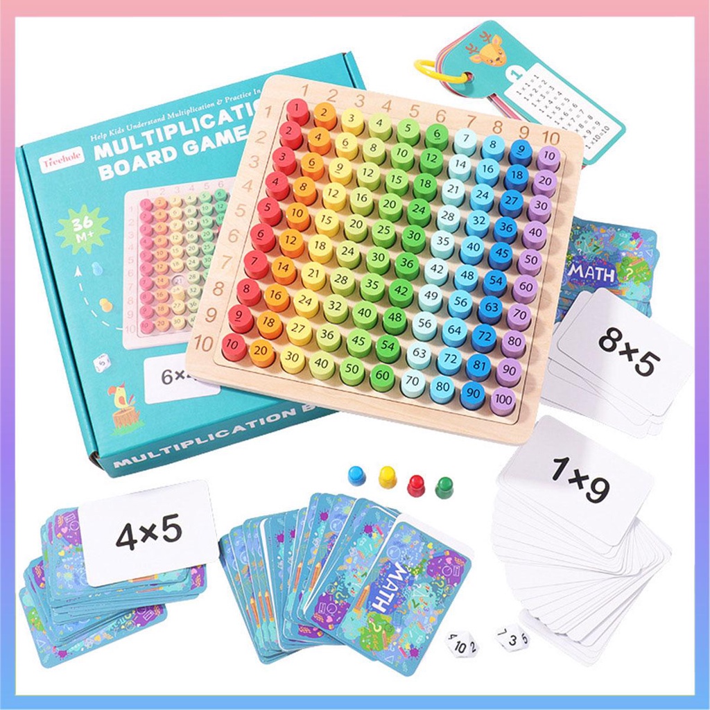 Wooden Math Multiplication Board Montessori Children Counting Toy with ...