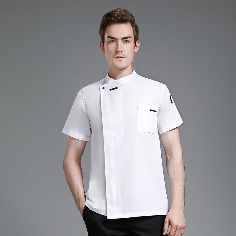 Chef Uniform Cotton Short Sleeves Cotton Chef Men Woman Workwear