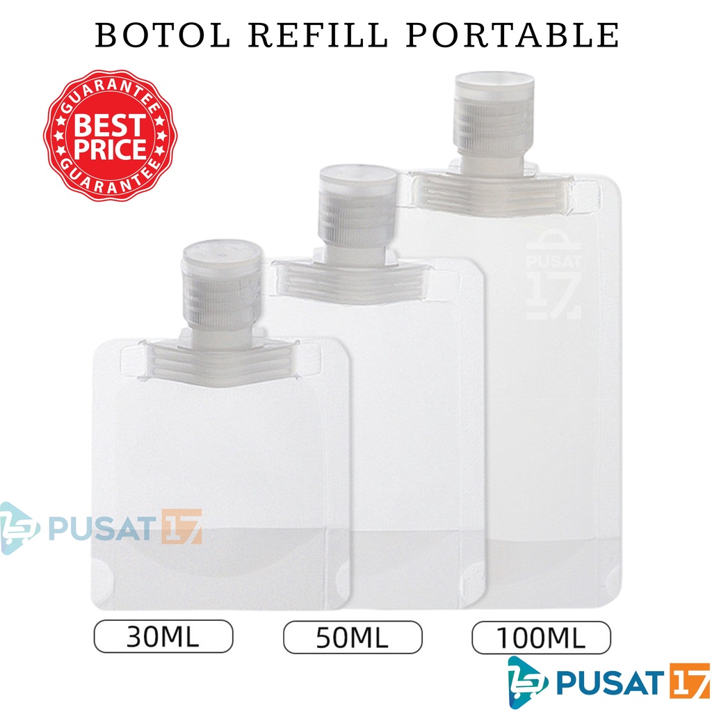 PUSAT17 BOTOL REFILL TEMPAT ISI ULANG SABUN SHAMPO CAIR TRAVEL / BOTOL PLASTIK FLIPTOP TRAVELING ORGANIZER POUCH / BOTOL TEMPAT SABUN LOTION SOAP LIQUID PORTABLE SERBAGUNA