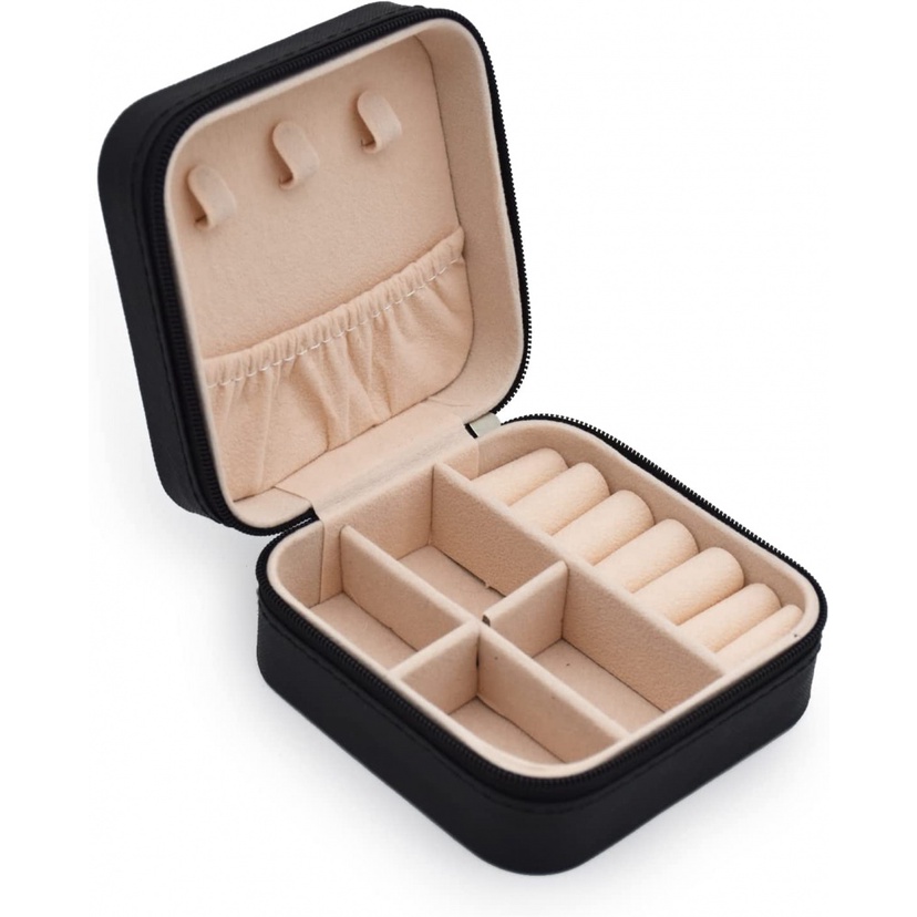 Mini Jewelry Travel Case, PU Leather Travel Jewelry Organizer Box
